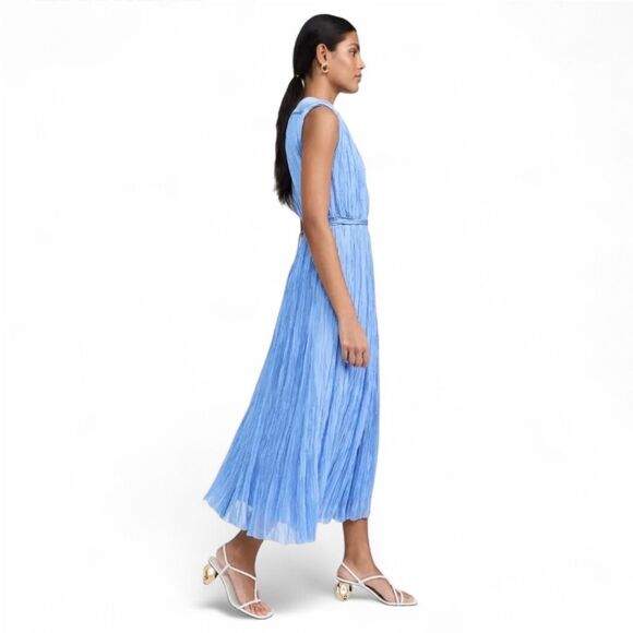 NWT Aje Solstice Pleated Midi Dress Mist Blue Size 8 - Picture 9 of 13